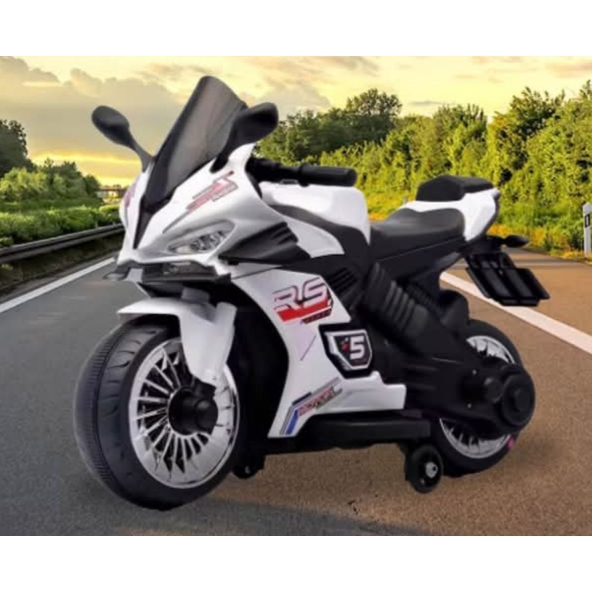 GENERICO - Moto Eléctrica Para Niños A Batería Recargable R5 Blanca