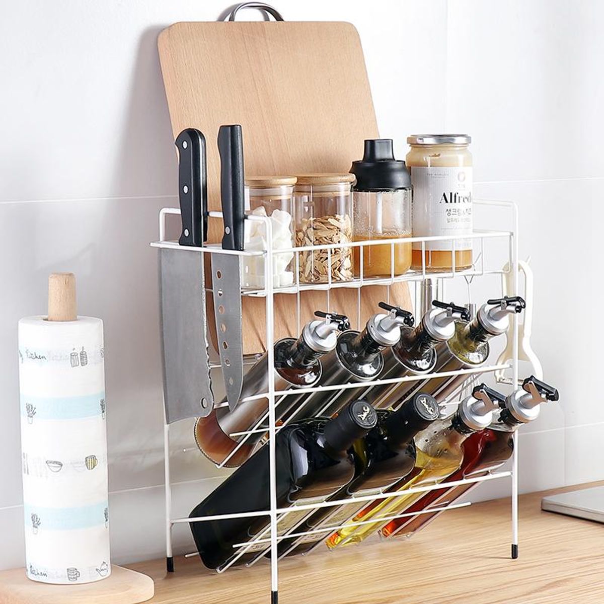 MP - Organizador Rack Especiero Multifuncional 3 Niveles Color Blanco