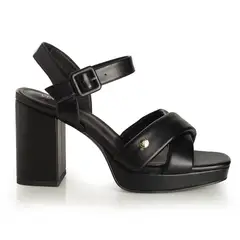 VIA UNO - Sandalia Mujer Negro 22633605