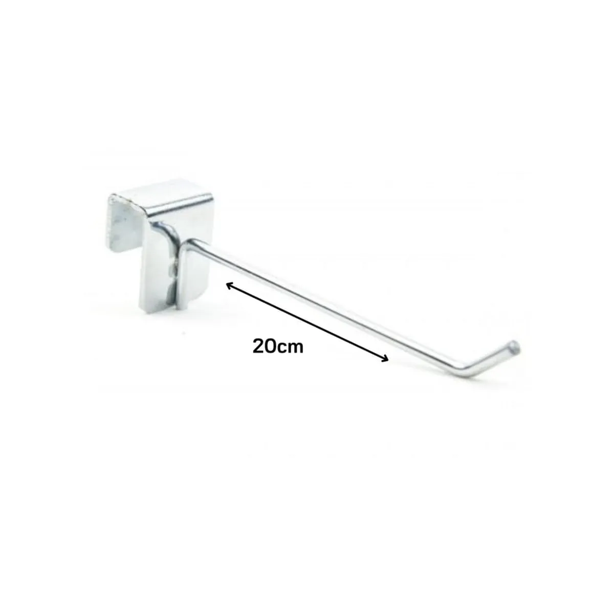 GENERICO - Pack 20 Ganchos de Metal para Barra 20cm Gms