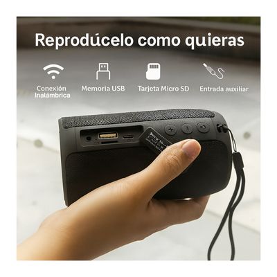 Imagen 2 del producto Parlante Altavoz Portátil Bluetooth Inalámbrico Negro