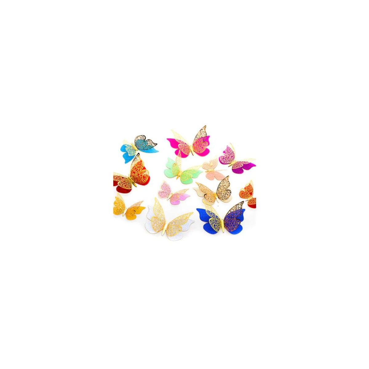 GENERICO - Deco Mariposa Mix Colores 12 pcs