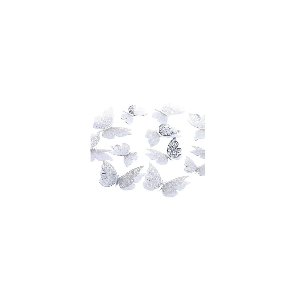 GENERICO - Deco Mariposa Plateado 12 pcs