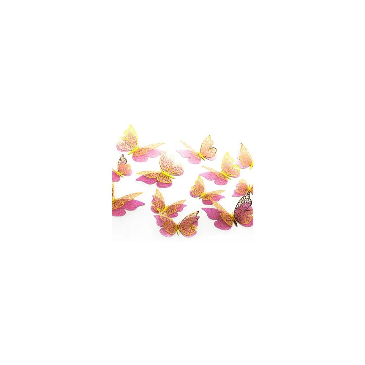 GENERICO - Deco Mariposa Rosado 12 pcs