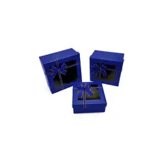 GENERICO - Caja Cuadrada Triple Ventana Azul 1 pcs