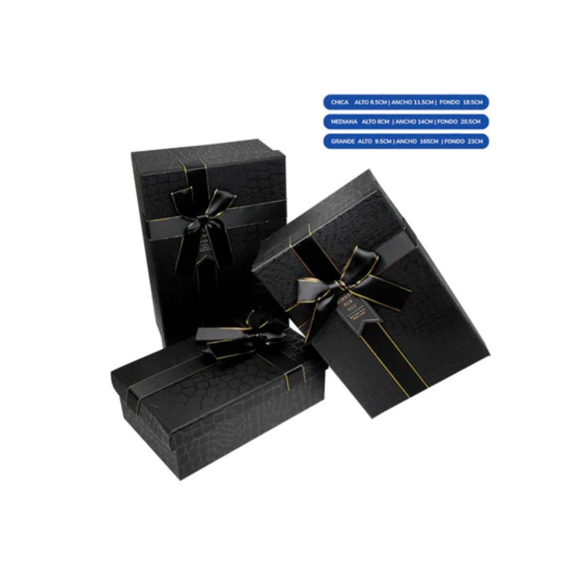 GENERICO - Caja Rectangular Triple Print Negro 1 pcs
