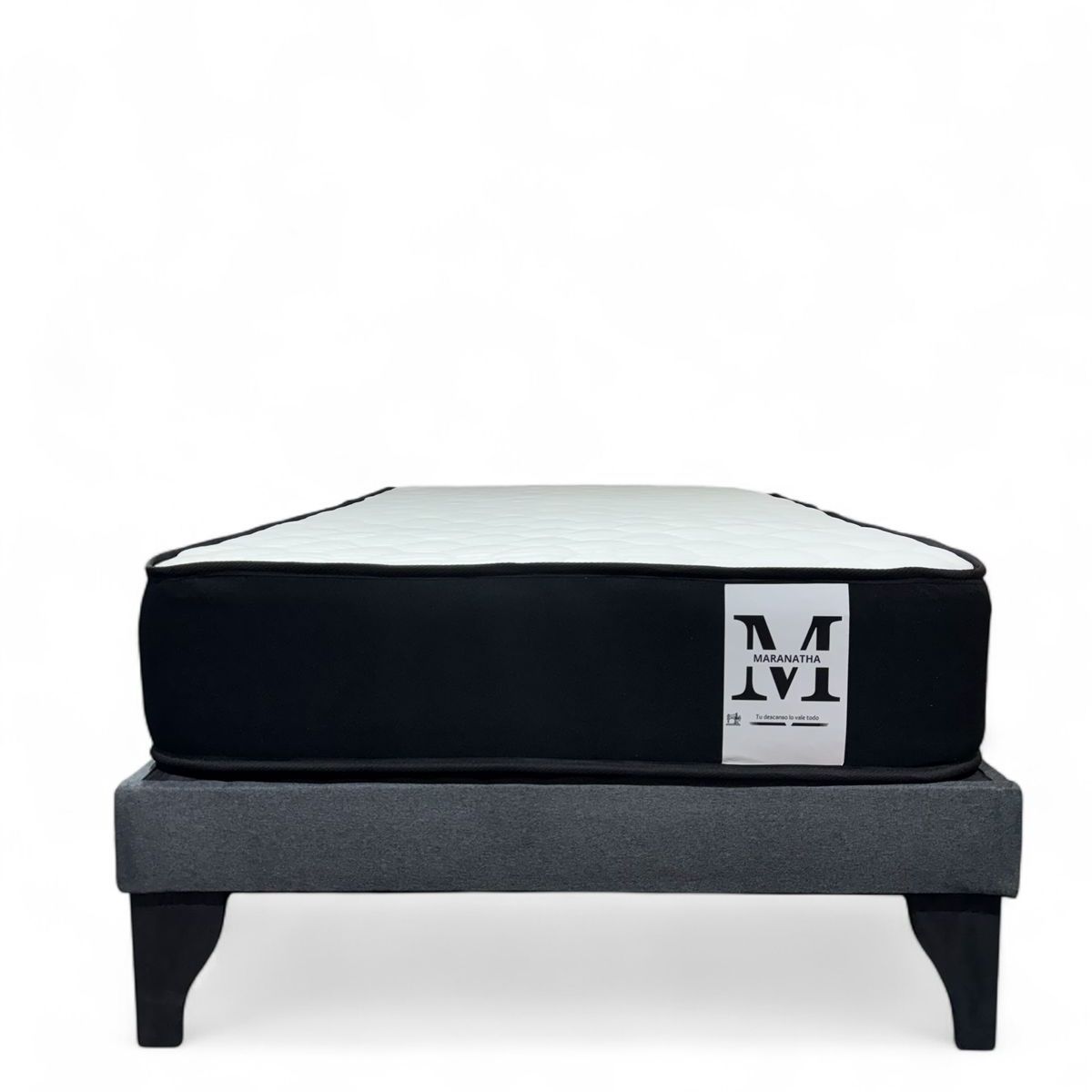 GENERICO - Base 1.5 Plaza Maranatha + Colchon Gris