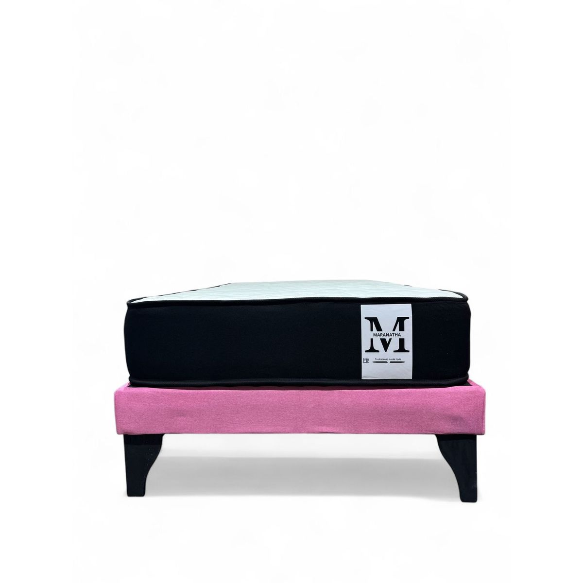 GENERICO - Base 1.5 Plaza Maranatha + Colchon Rosado