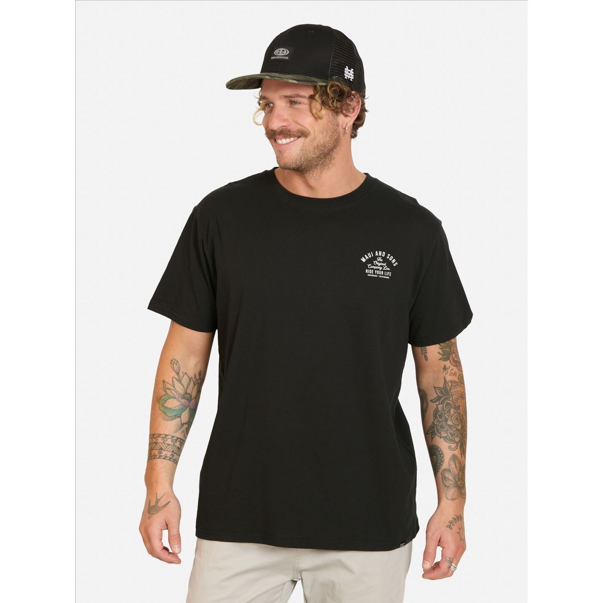 MAUI AND SONS - Pack Polera Jockey Tropika Negro Hombre Maui And Sons