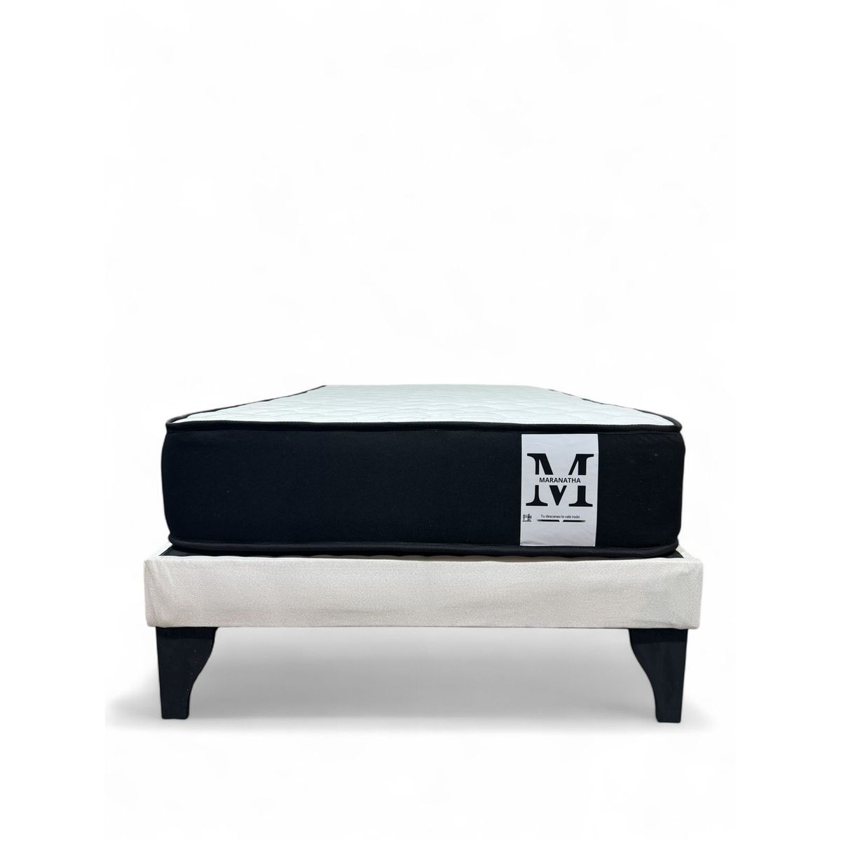 GENERICO - Base 1.5 Plaza Maranatha + Colchon Beige