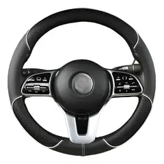GENERICO - Cubre Volante 38cm Cuero De Calidad Antideslizante Gris