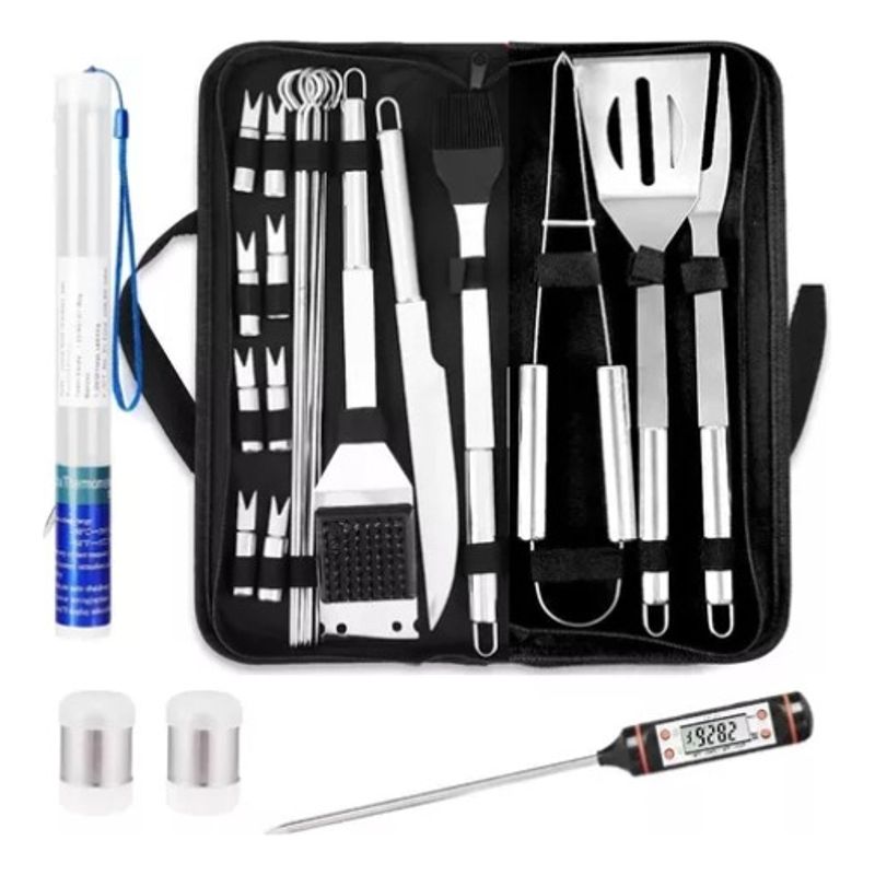 QUICK - Juego De Utensilios De Acero Inox Para La Parrilla 25 Uds