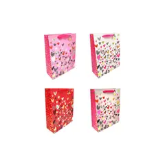 GENERICO - Bolsa de Regalo Corazones Dorado 12 pcs