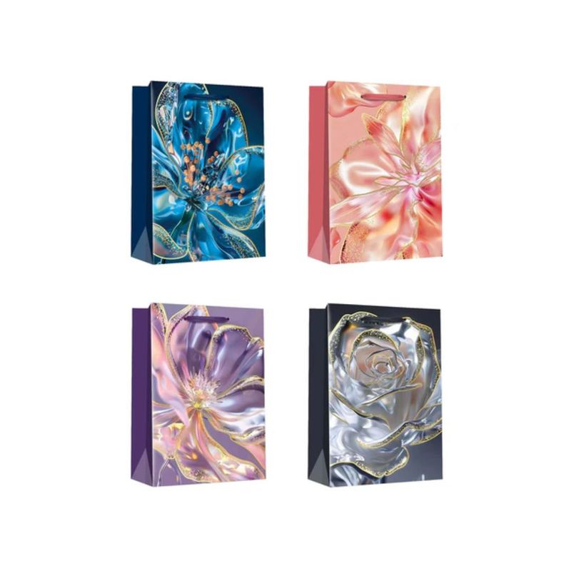 GENERICO - Bolsa de Regalo Flores Marmoleado 12pcs