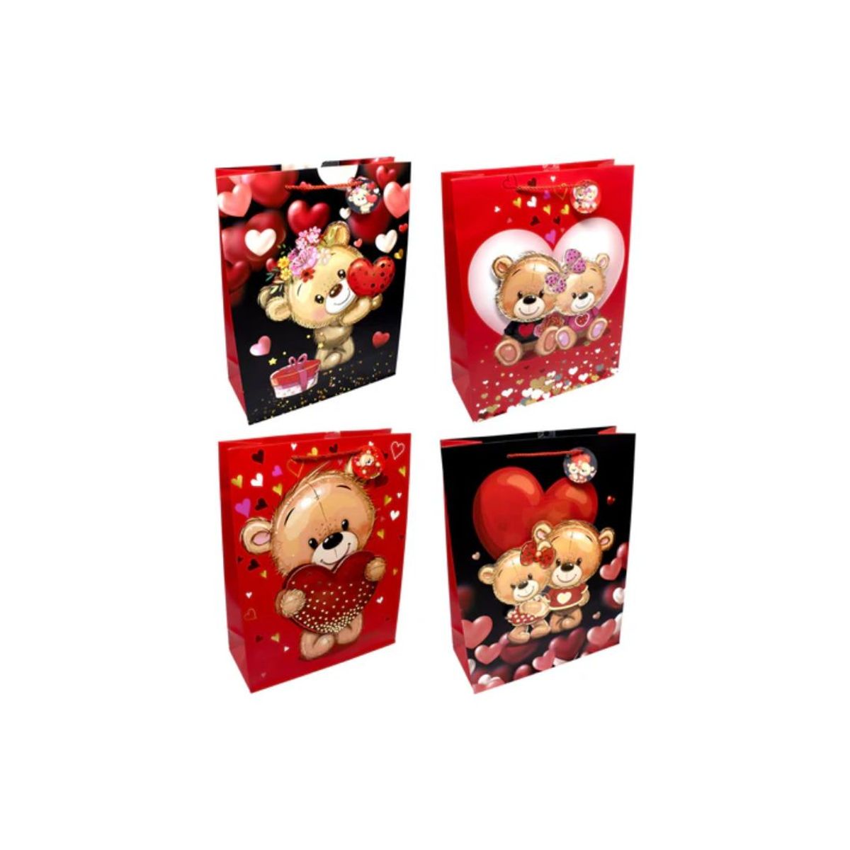 GENERICO - Bolsa de Regalo Ositos Corazón 12pcs