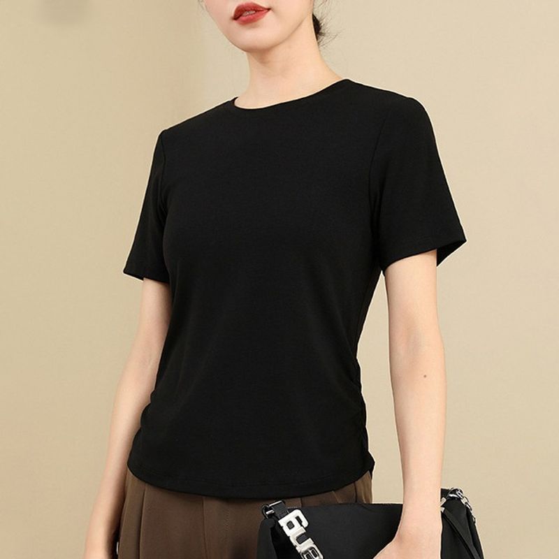 EVERSO - Pack 3 Poleras Mujer Camisetas Manga Corta Cuello Redondo
