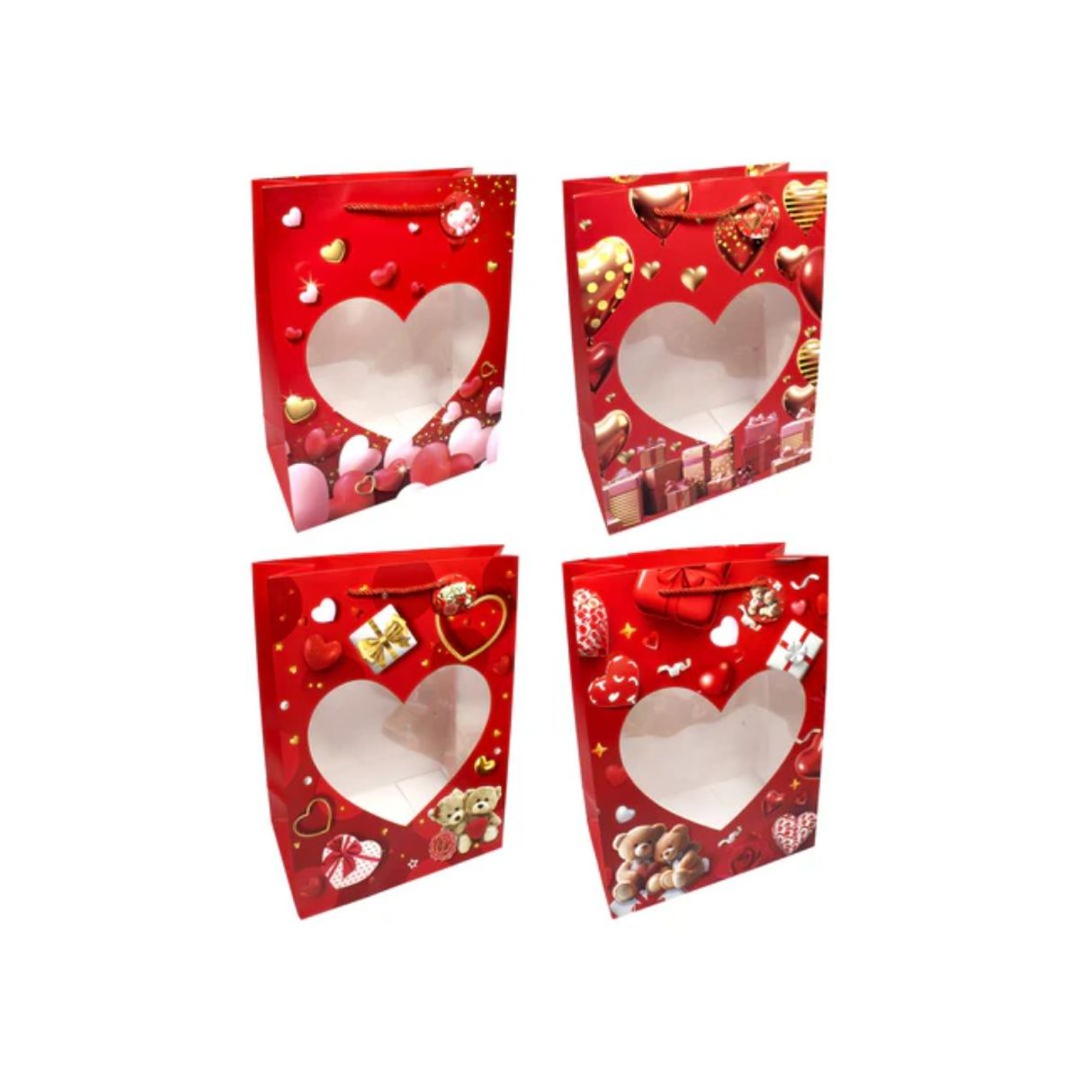 GENERICO - Bolsa de Regalo Ventana Corazón 12pcs