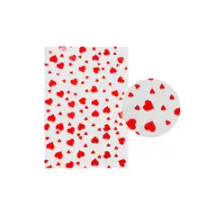 GENERICO - Papel Celofan Corazones 70 X 100 Cm 50pcs