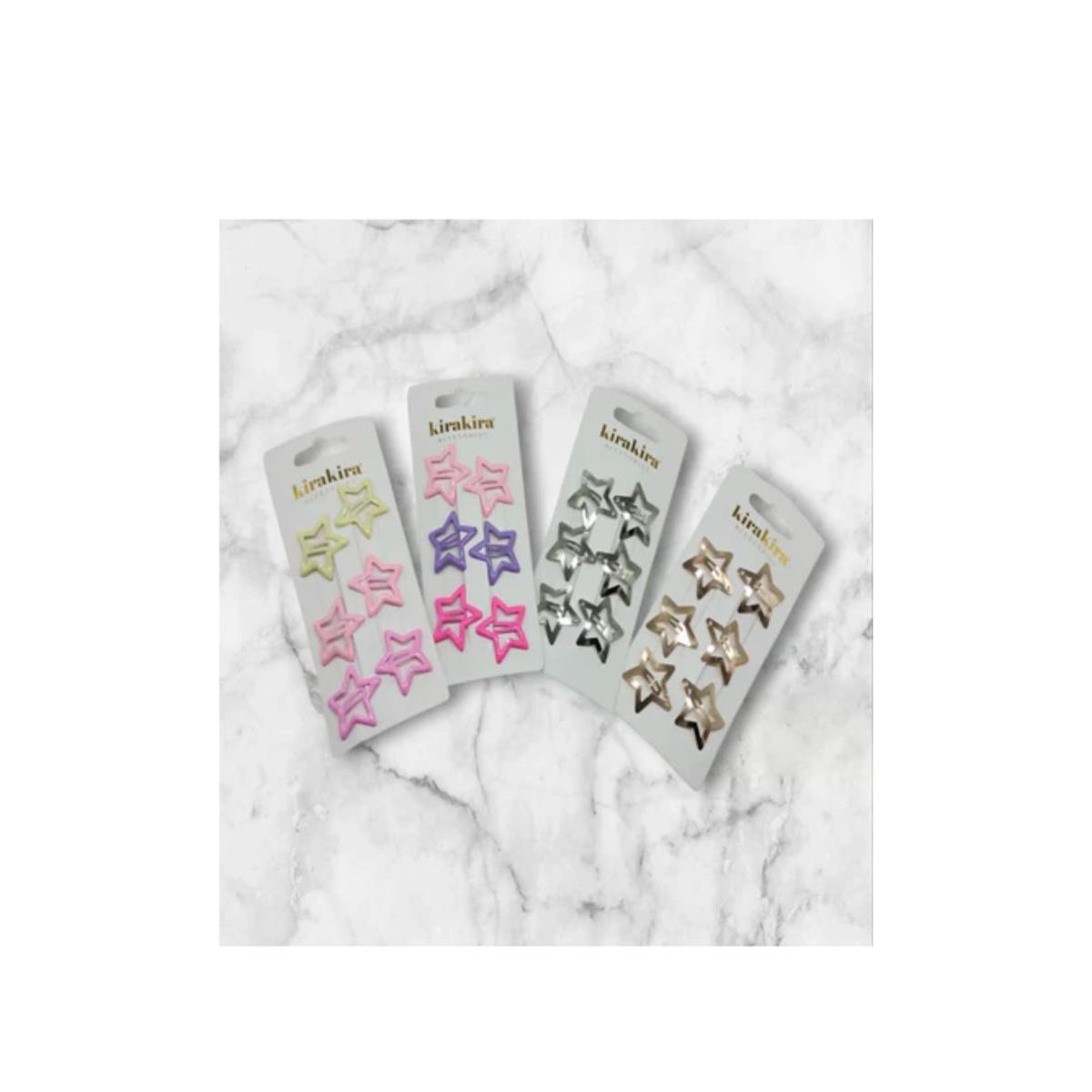 GENERICO - Pinch Tictac Estrella Acrilico Colores X 6 Unidades