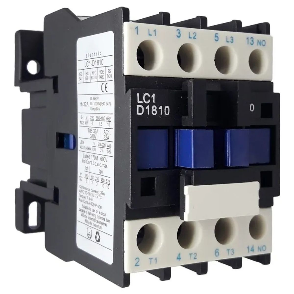 KUANGYE - Contactor 18a Trifásico Bobina 380v 1na Lc1d18