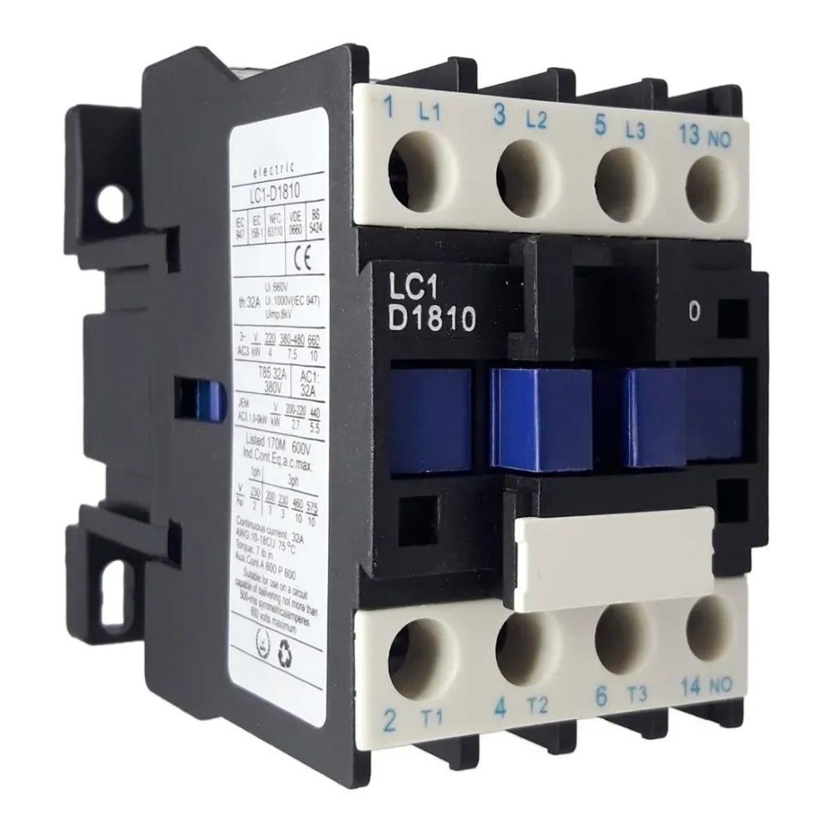 KUANGYE - Contactor 18a Trifásico Bobina 380v 1na Lc1d18