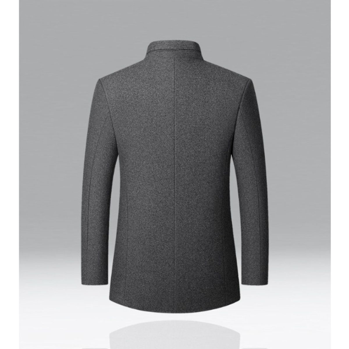 TIOZONEY - Chaqueta de cuello alto para hombre-Gris