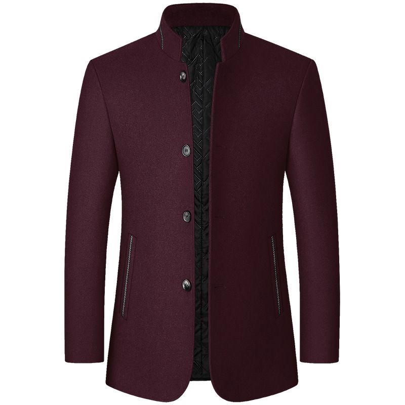 TIOZONEY - Chaqueta de cuello alto para hombre-Rojo