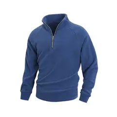 TIOZONEY - Chaqueta de forro polar con cremallera-Azul