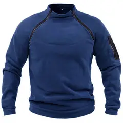 TIOZONEY - Chaqueta de forro polar con cremallera-Azul