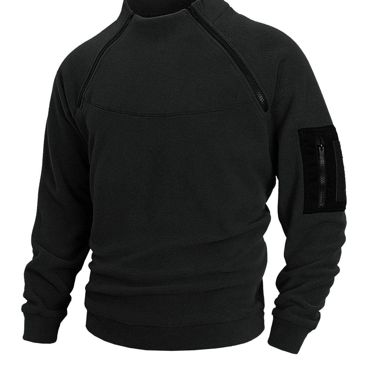 TIOZONEY - Chaqueta de forro polar con cremallera-Negro
