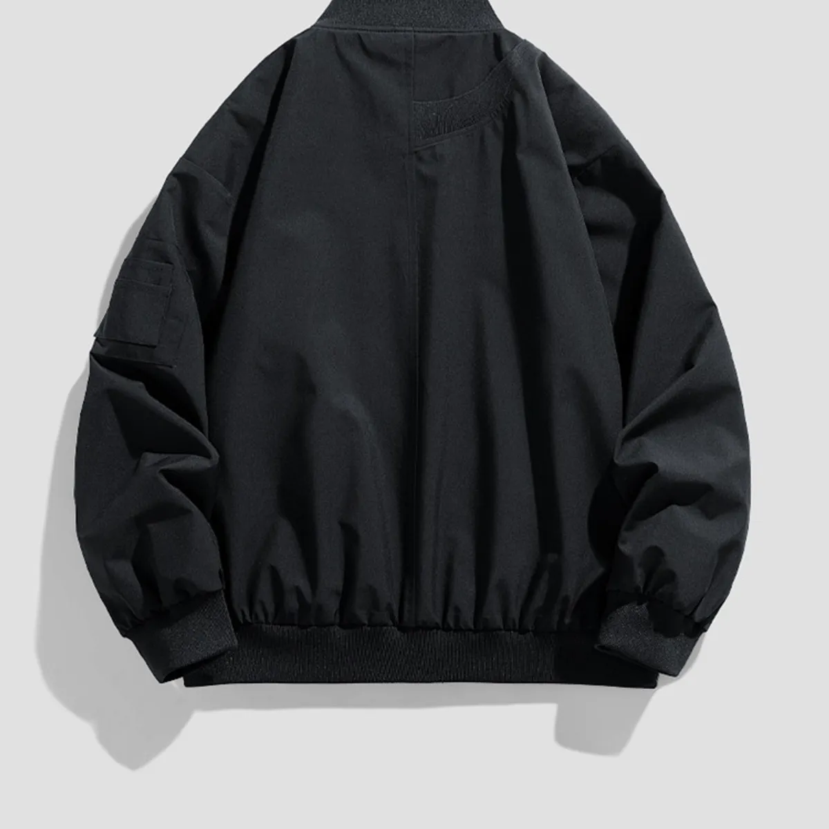 TIOZONEY - Chaqueta bomber para hombre-Negro