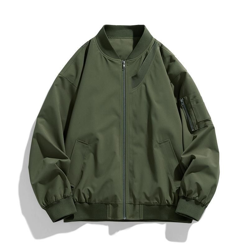 TIOZONEY Chaqueta bomber para hombre-Verde