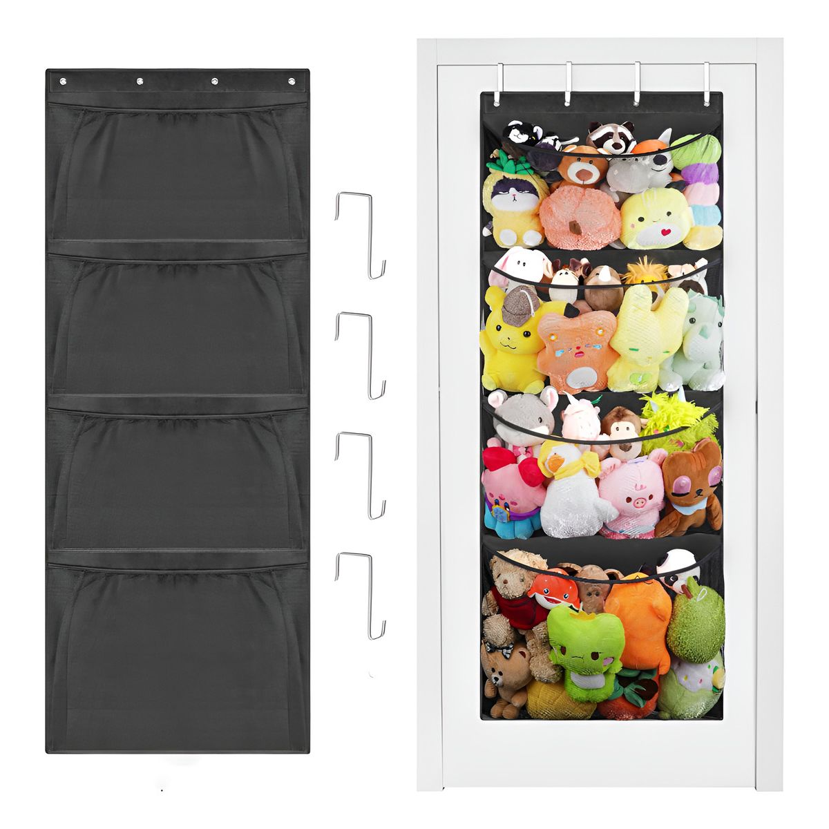 GENERICO - Organizador De Juguetes Para Colgar Sobre La Puerta 165x60cm-Negro