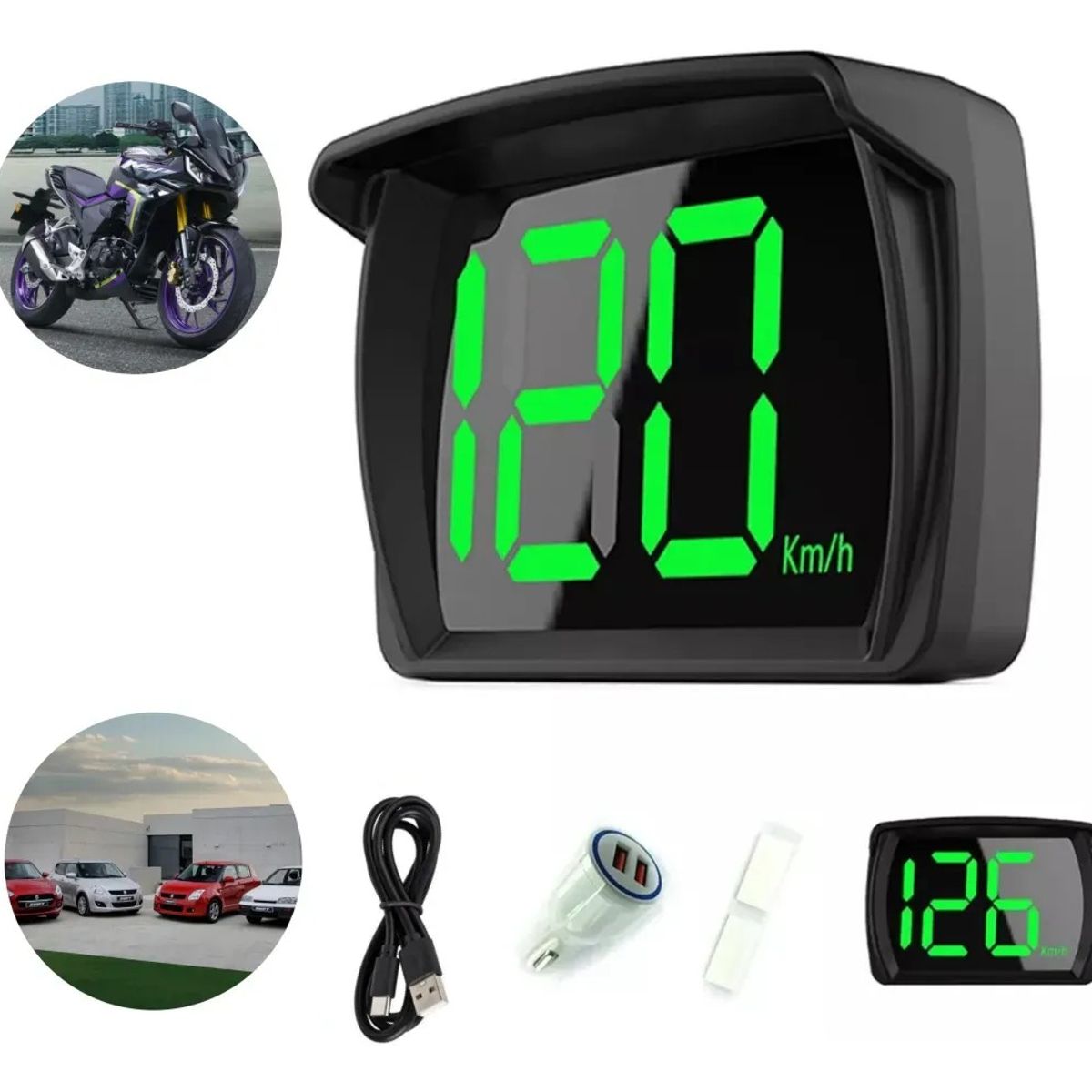KUANGYE - Medidor Velocidad Velocímetro Digital Usb Kmh Mide Por Gps