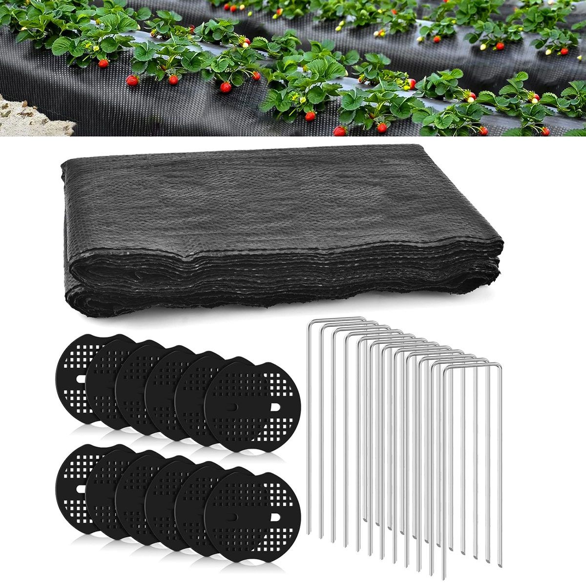 DEKANO - Tela Anti Maleza Anti Hierba Ground Cover 1 X 20 Mts Negro