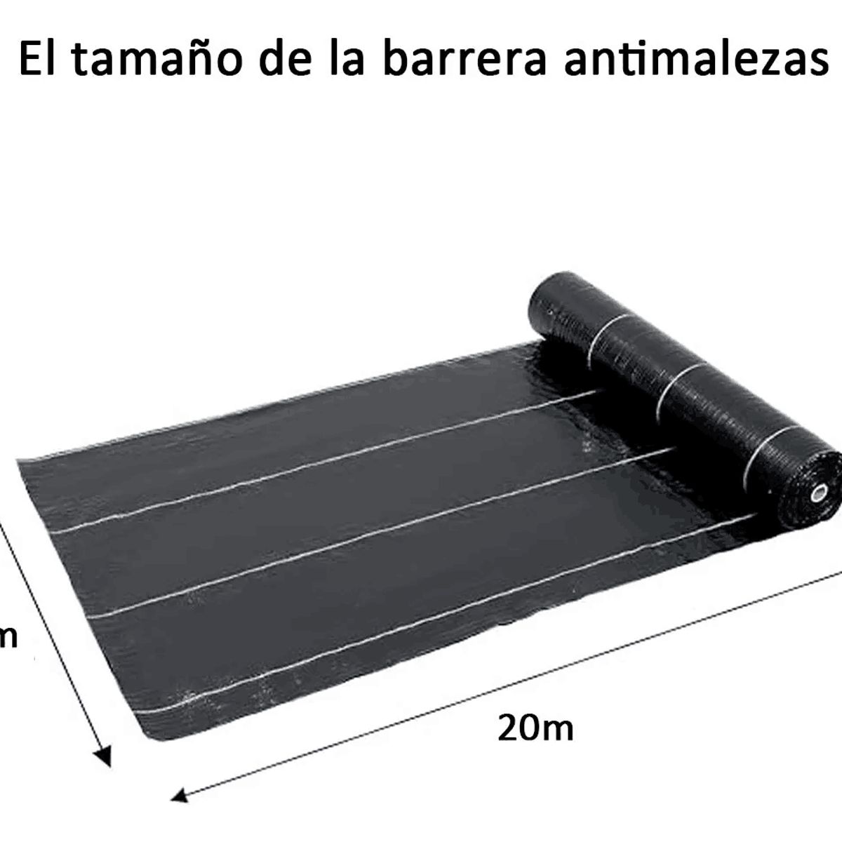 DEKANO - Tela Anti Maleza Anti Hierba Ground Cover 1 X 20 Mts Negro