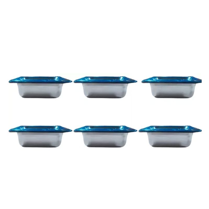 KINDA NICE - Pack 6 Deposito Gastronomico Con Tapa 17x11x6cm Color Plateado