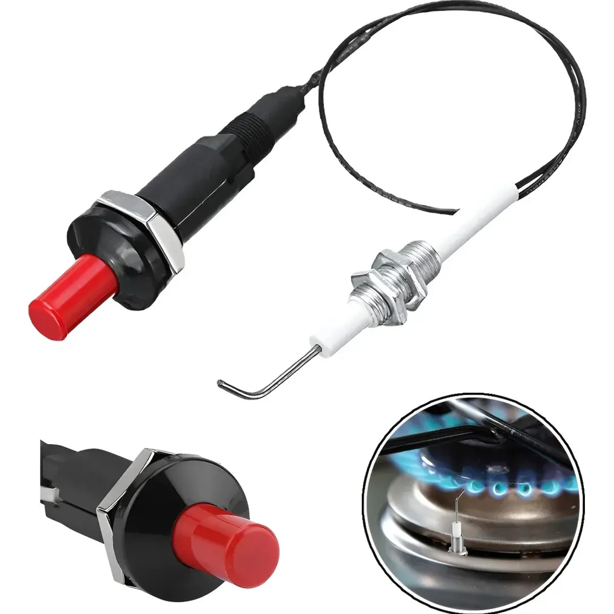 KUANGYE - Chispero Para Estufa, Cocina Y Parrilla Gas Cable De 50 Cm