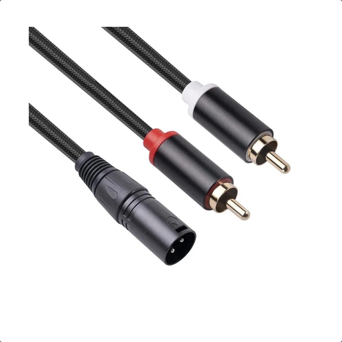 KUANGYE - Cable Audio Xlr Para Canon A Rca Profesional Trenzado Dj 2 Metros
