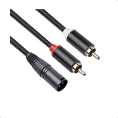 KUANGYE - Cable Audio Xlr Para Canon A Rca Profesional Trenzado Dj 2 Metros