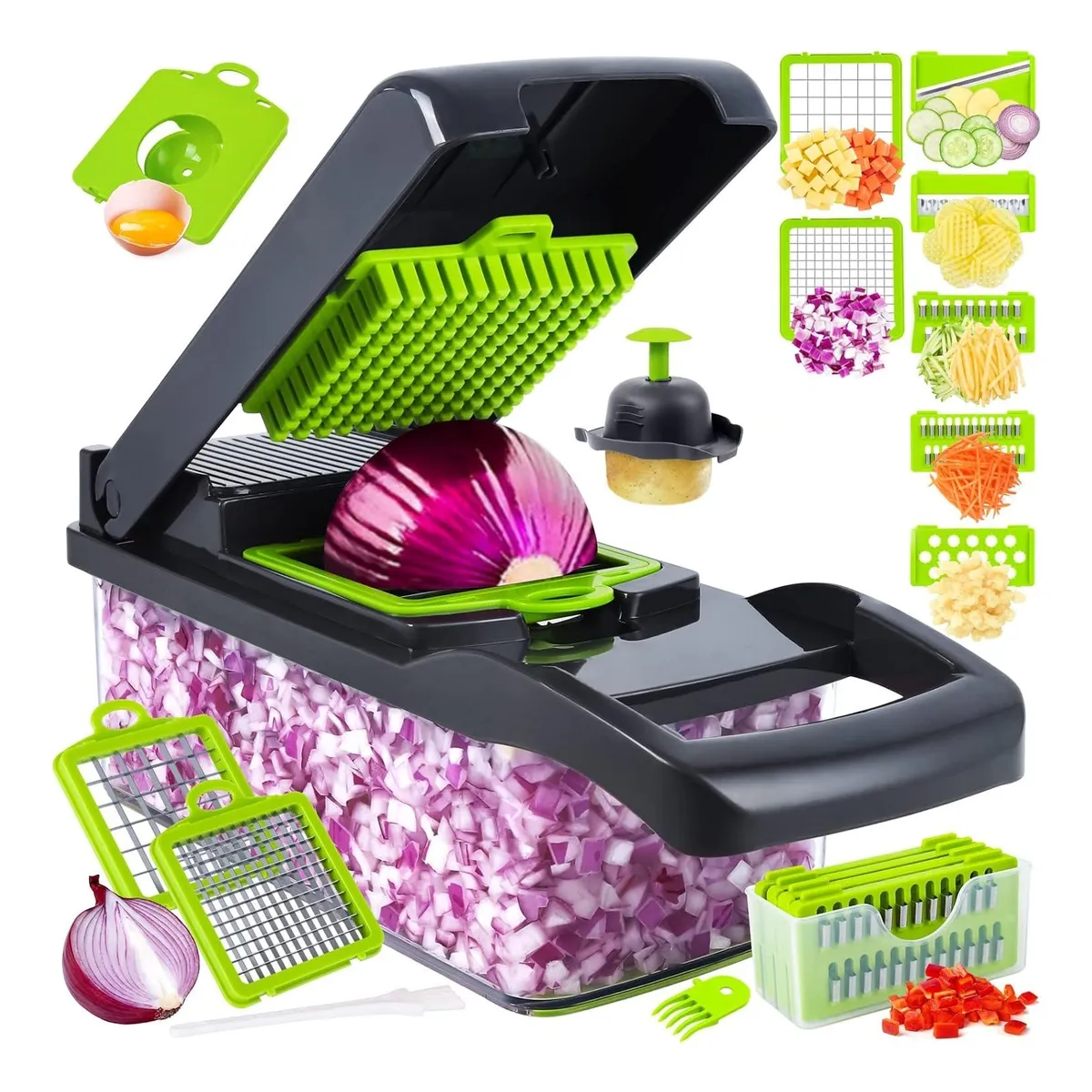 KINDA NICE - Rallador Picador De Verduras Juego Multiusos De 15 Pcs