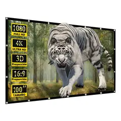 KINDA NICE - Telones Para Proyector De Proyección 100 Pulgadas Cortina