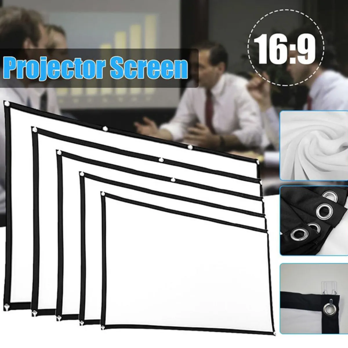 KINDA NICE - Telones Para Proyector De Proyección 100 Pulgadas Cortina