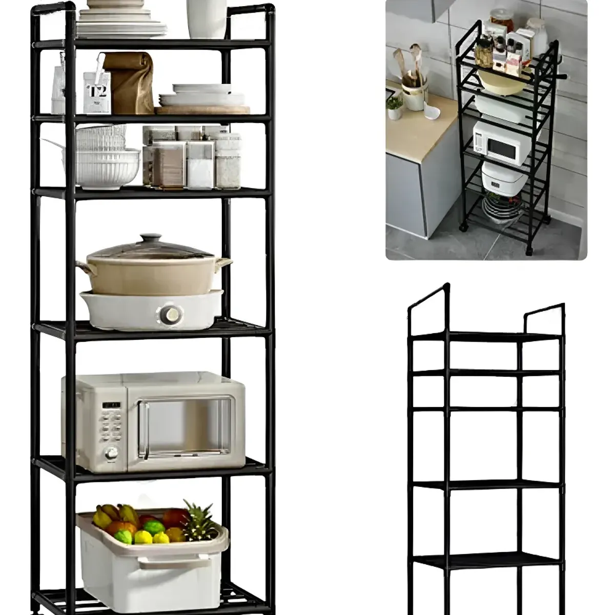 YOMYM - ESTANTERÍA ESTANTES DE COCINA DE 6 NIVELES CON POLEA 42 x 32 x 166CM