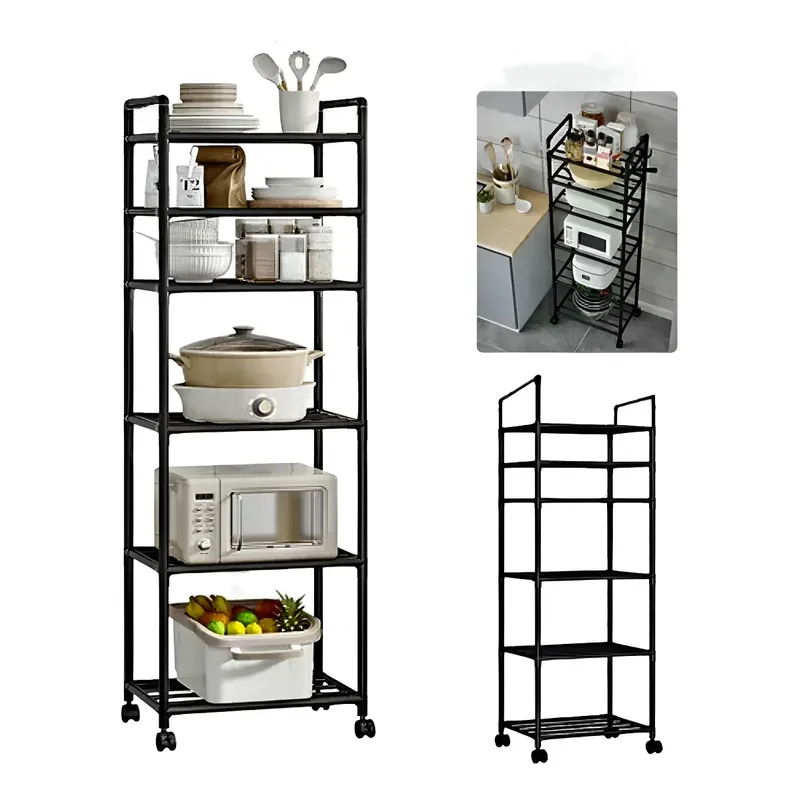 YOMYM - ESTANTERÍA ESTANTES DE COCINA DE 6 NIVELES CON POLEA 42 x 32 x 166CM