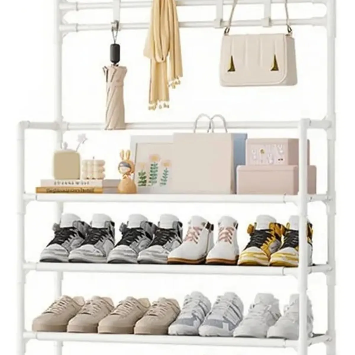 EVERSO - Zapatero Organizador Colgador Zapatos Armario Perchero Blanco