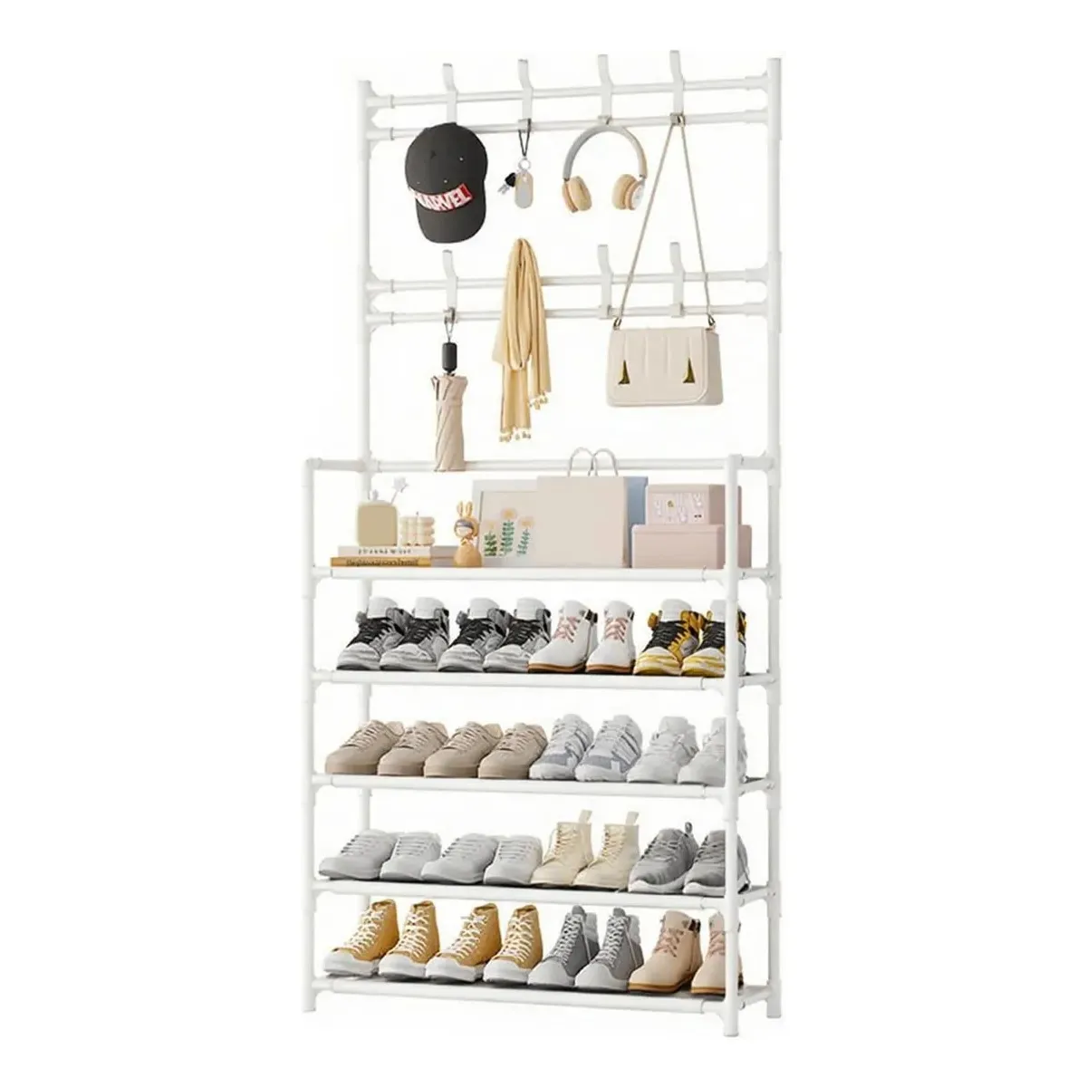EVERSO - Zapatero Organizador Colgador Zapatos Armario Perchero Blanco
