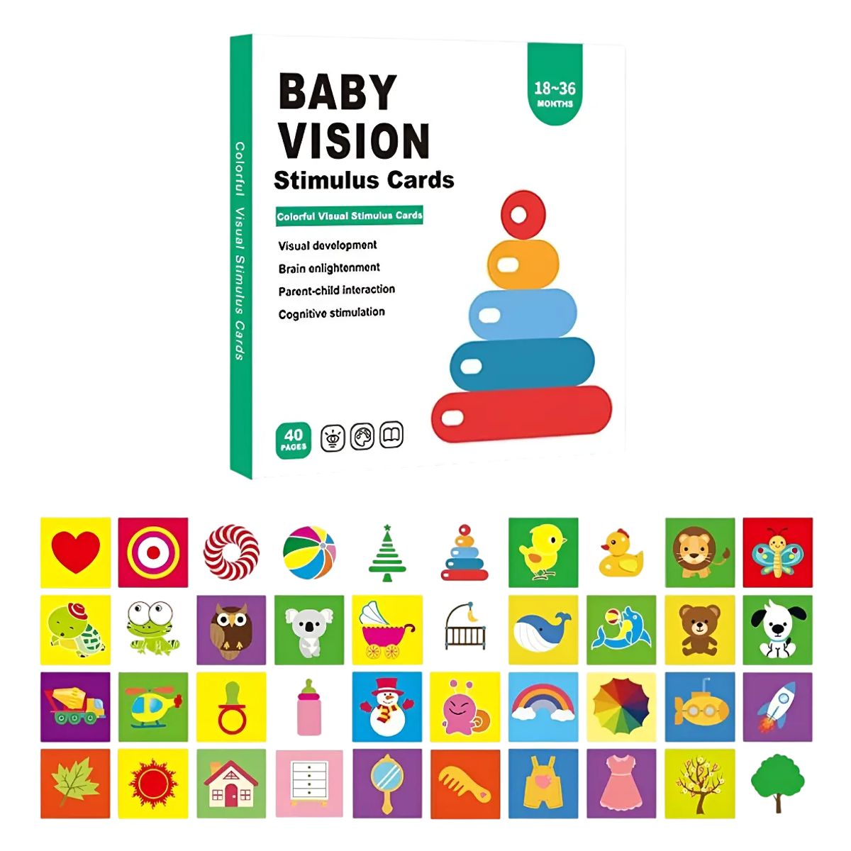 GENERICO - Tarjeta Estimulación Visual Bebés 18-36 Meses
