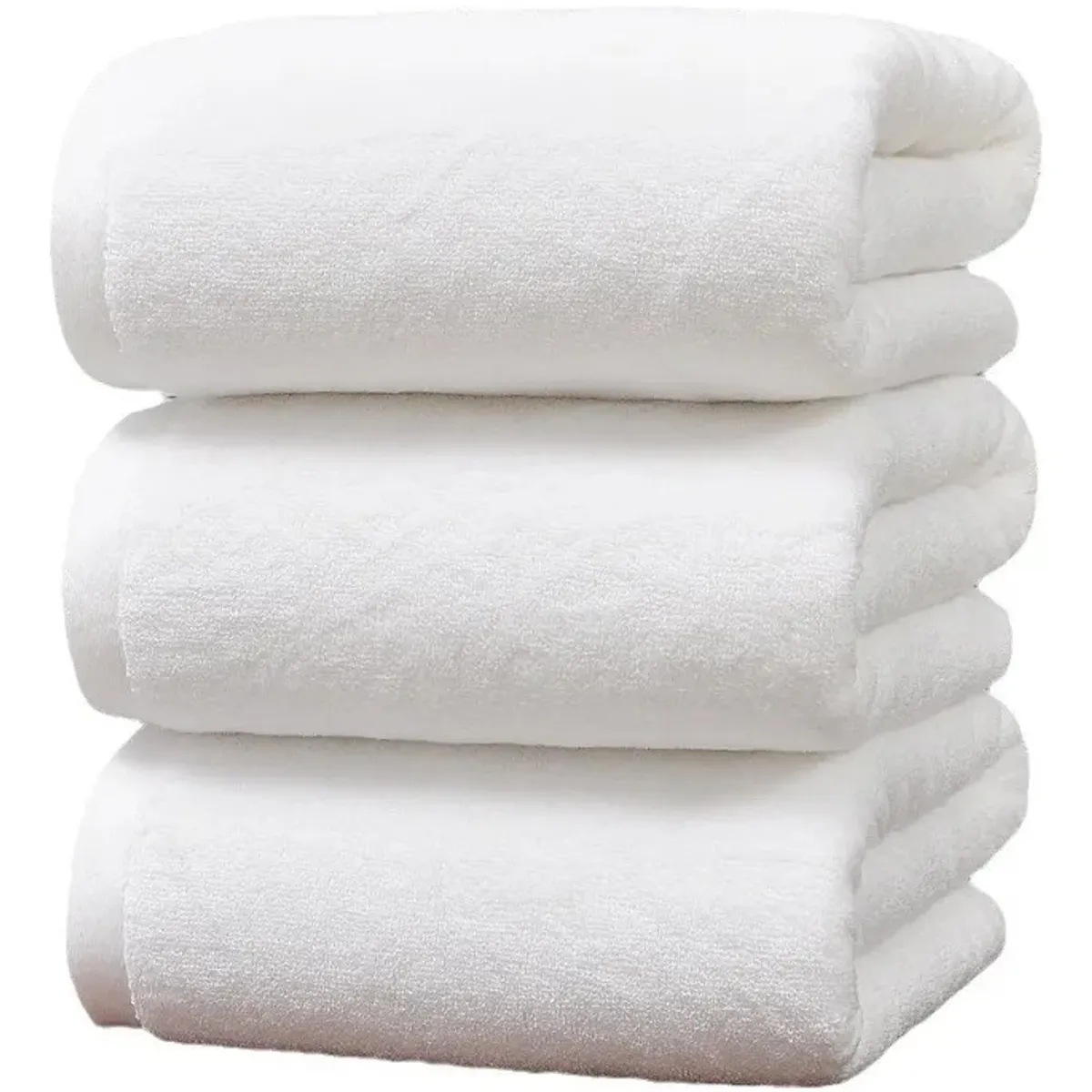 EVERSO - Set 3 Toalla De Baño Algodón Bamboo Súper Suaves 140x70cm Blanco