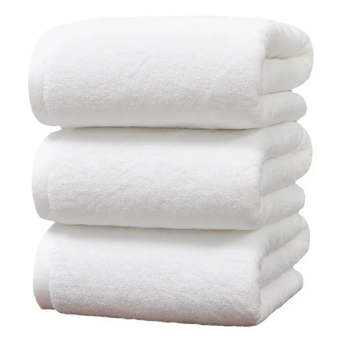 EVERSO - Set 3 Toalla De Baño Algodón Bamboo Súper Suaves 140x70cm Blanco